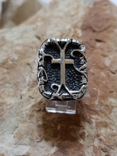 Load image into Gallery viewer, Stainless Steel &#39;&#39;Cross Stamp&#39;&#39; Ring
