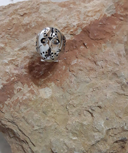 Stainless Steel "Hockey Mask" Ring